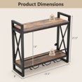 thumbnail image 3 of Costway Wall Mounted Wine Rack with 2-Tier Shelves 3 Glass Holders Sturdy Metal Frame, 3 of 10