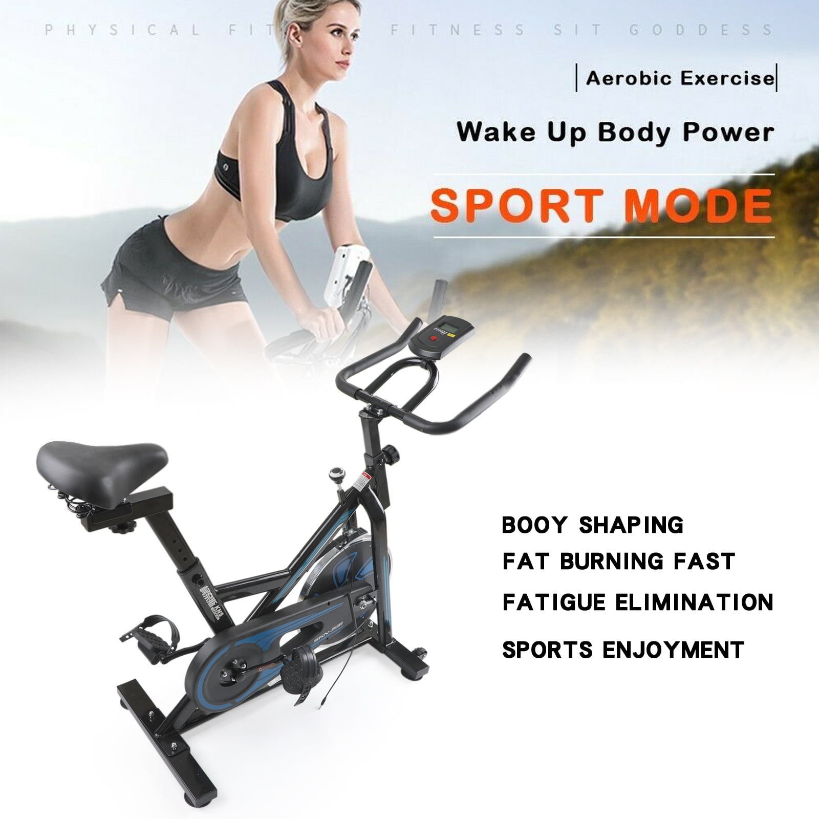 Details about   Exercise Stationary Bicycle Cycling Fitness Gym Bike Cardio Workout Bicycle Blue 