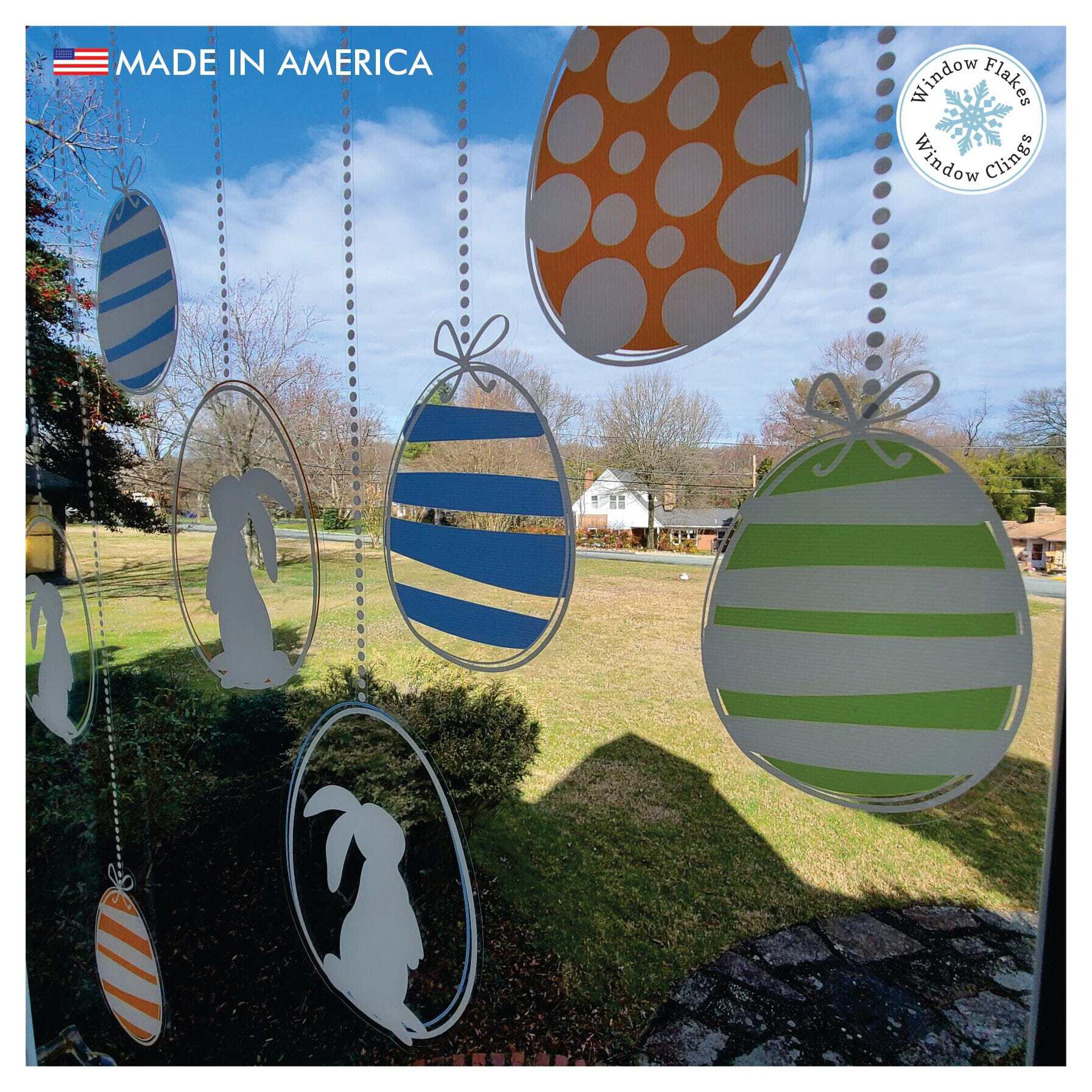 Colorful Abstract / Bunny Hanging Easter Eggs (Set of 12)