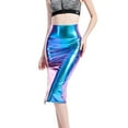 thumbnail image 1 of Gibobby mini faldas de mujer Falda de tubo dividida de cuero sexy para mujer Faldas de dama de fiesta delgadas(Azul, XL), 1 of 5
