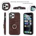 thumbnail image 3 of Funda de piel estilo vintage para iPhone 11 Pro con ranura para tarjetas, anillo giratorio de 360 grados, protección para la cámara, protección en las 4 esquinas, funda de teléfono muy resistente., 3 of 5