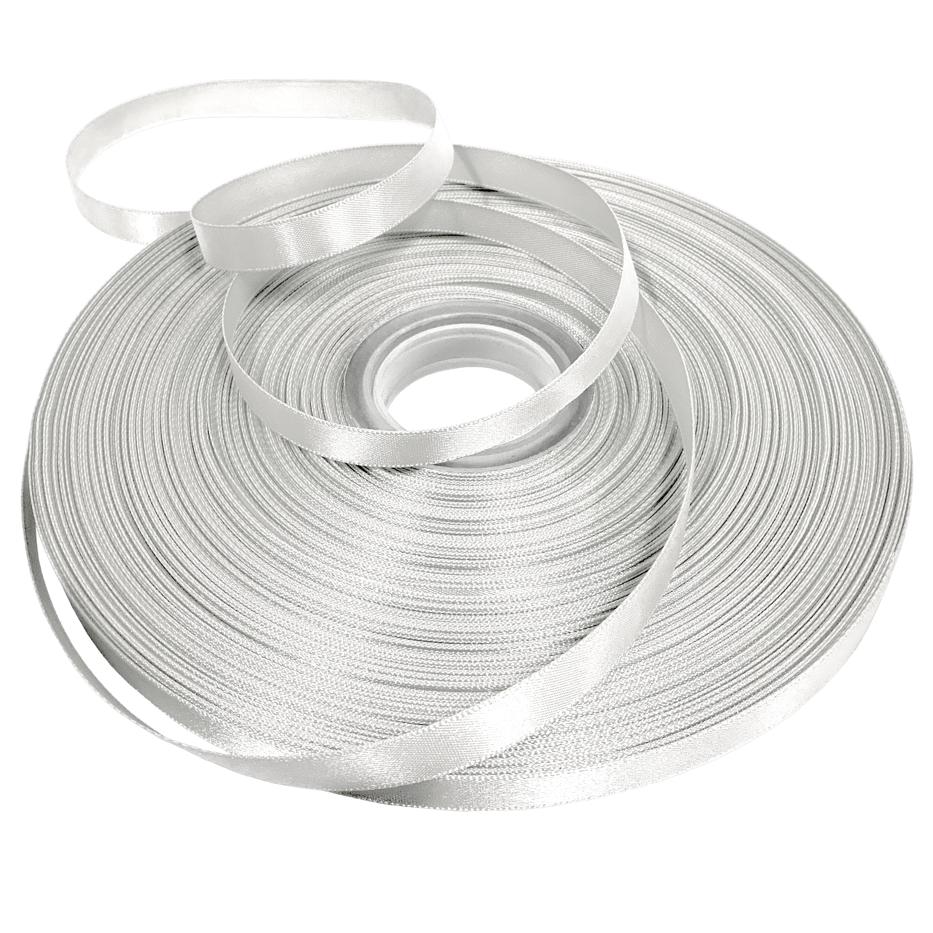 White Double Faced Satin Ribbon for Crafts, 3/8" x 100 Yards by Gwen Studios