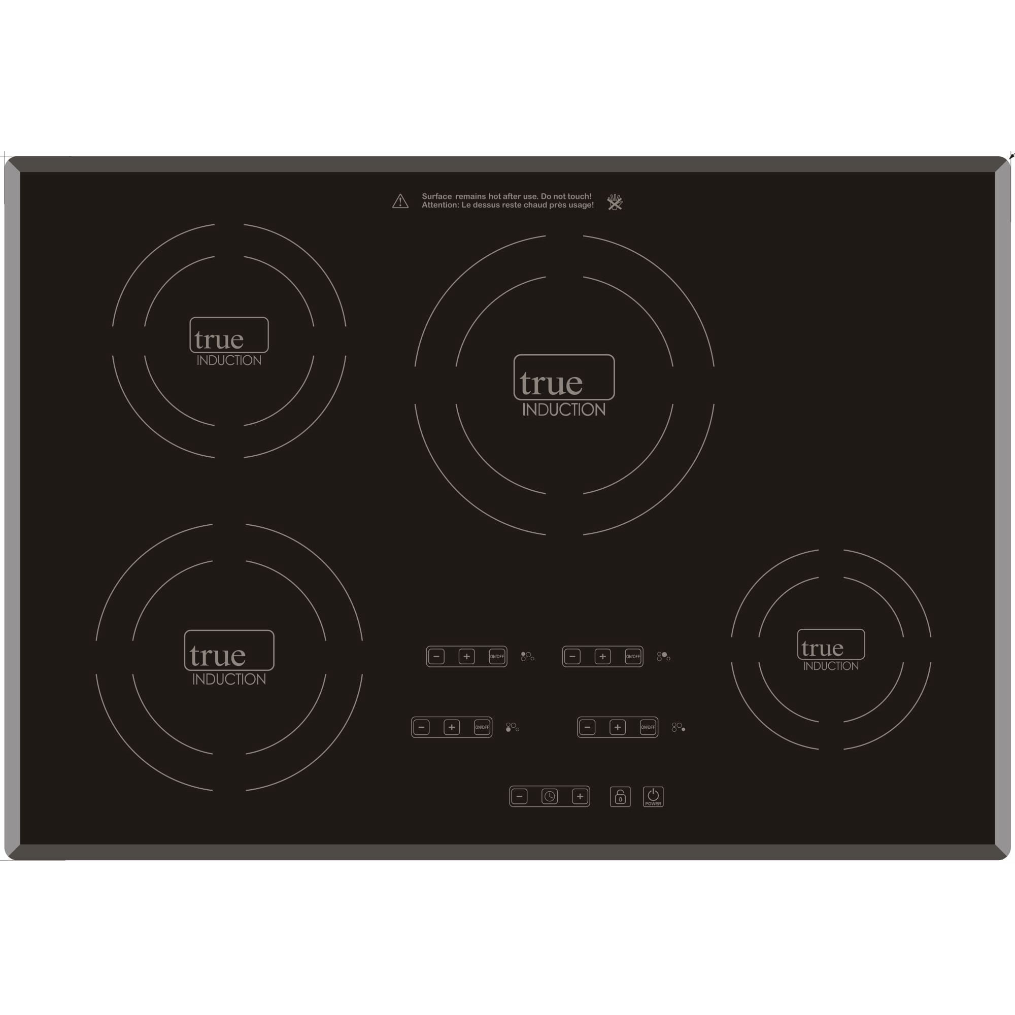 True Induction TI-4B Built-In 30" 4-Burner Induction Glass-Ceramic Cooktop, UL858 Certified, 7400W