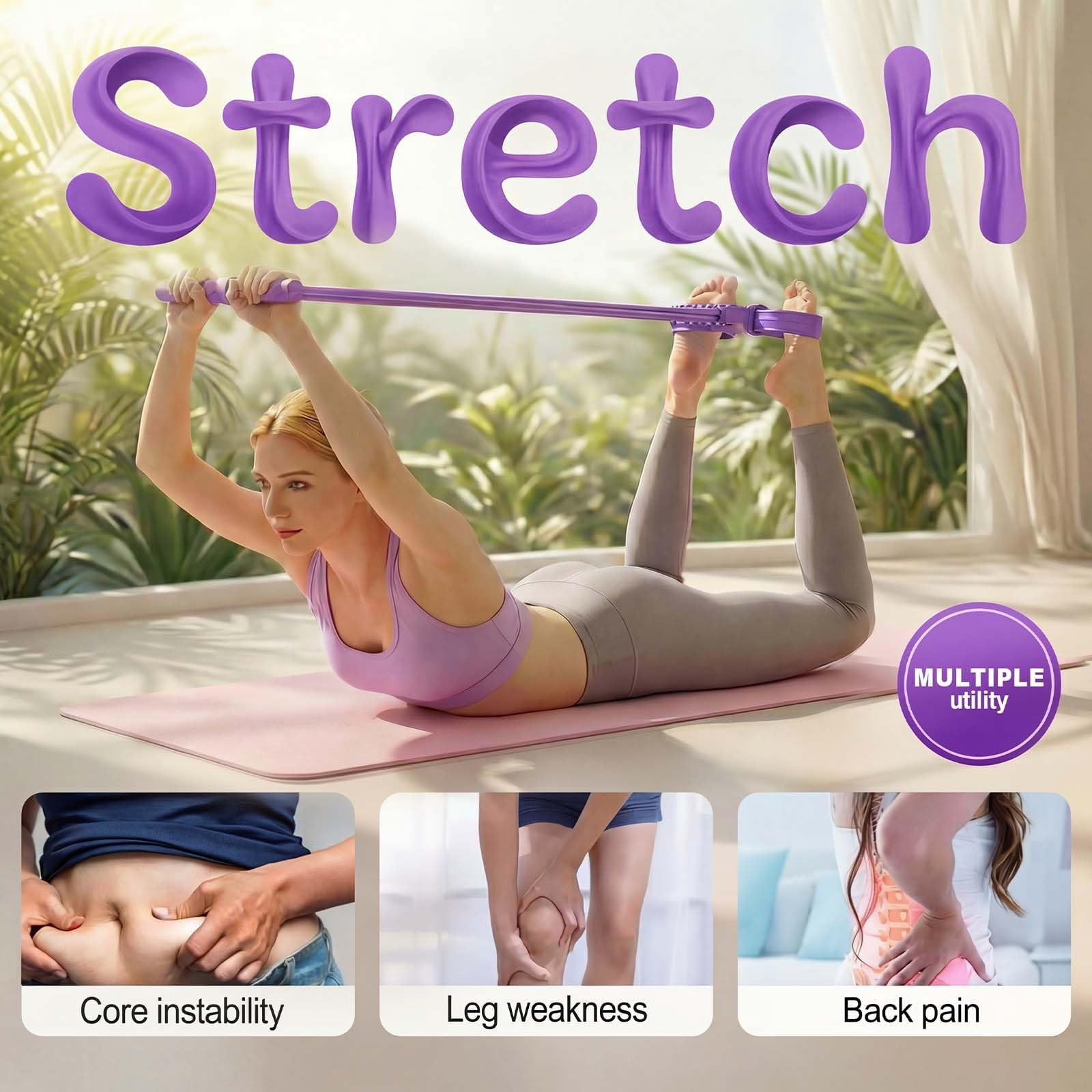 Multi-functional Pedal Resistance Band, Portable Yoga Resistance Trainer for Abs, Arms, Legs & Waist Slimming at Home or Office