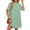 Bean Green, variant on EASYBRAUS Women V Neck Summer Dress Loose Fit Midi Casual Ice Silk Short Sleeve Dress