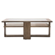 Michael Amini Del Mar Sound Wood & Glass Cocktail Table in Boardwalk Brown