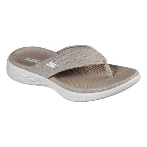 skechers women's on the go 600 sunny flip flop gray