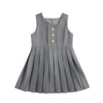 thumbnail image 2 of jiaxiM Girl's School Uniform Jumper Sleeveless Buttons Up Tank Dress Scoop Neck Pleated Hem Clothes 3-13 Years, 2 of 5