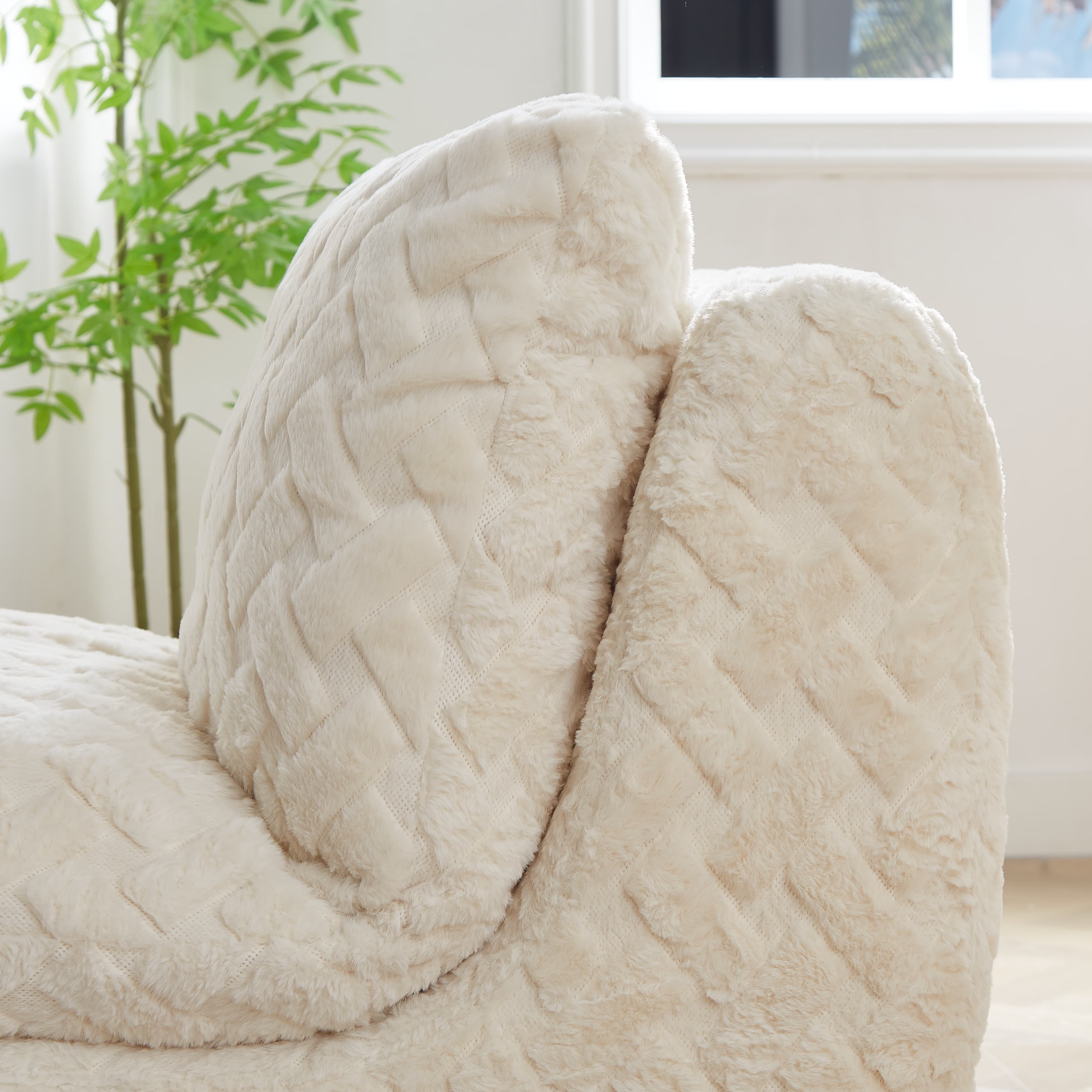 MAYEERTY Modern Full Compression Corduroy Swivel Sofa Chair with Ottoman for Living Room, 33*41*35"White