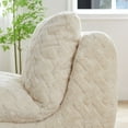 thumbnail image 3 of MAYEERTY Modern Full Compression Corduroy Swivel Sofa Chair with Ottoman for Living Room, 33*41*35"White, 3 of 8