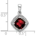 thumbnail image 2 of Avariah 10k White Gold Cushion Garnet and Diamond Pendant - 19.9mm, 2 of 3