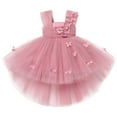 thumbnail image 4 of IBTOM CASTLE Toddler Baby Girls Birthday Party Dress Butterfly Embroidery Princess Tulle Tutu Wedding Pageant Evening Prom Ball Gown 18-24 Months Dusty Pink Butterfly, 4 of 8