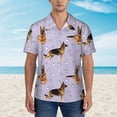 thumbnail image 2 of Fuzoiu German Shepherd Dog Print Hawaiian Shirt for Men, Summer Beach Casual Short Sleeve Button Down Shirts, Men’s Beach Summer Shirts with Pocket,Medium, 2 of 7