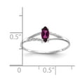 thumbnail image 3 of 14K White Gold Ring Band with Stones (06) June Garnet (Rhodolite) Marquise Red, Size 8, 3 of 5