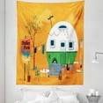 thumbnail image 1 of BBQ Tapestry, Trailer Caravan Traveling Tree American Holiday Vacation in Outdoor Artwork, Fabric Wall Hanging Decor for Bedroom Living Room Dorm, 5 Sizes, Marigold White Green, by Ambesonne, 1 of 1