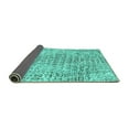 thumbnail image 2 of Ahgly Company Indoor Round Abstract Turquoise Blue Contemporary Area Rugs, 5' Round, 2 of 4