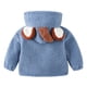 thumbnail image 2 of Gibobby Chamarra de forro polar para niños y niñasChaqueta de abrigo con capucha de dibujos animados a de viento para niños pequeños y niñas, ropa de abr(Azul, 3-4 Años), 2 of 3