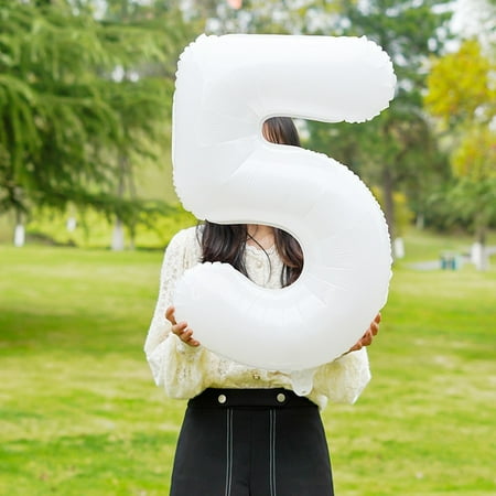 

32-inch American digital gold silver birthday scene party decoration gradient aluminum foil balloon-White