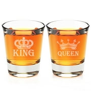 King and Queen Engraved Fluted Shot Glass
