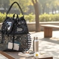 thumbnail image 3 of Hfppkn Polka Dot Drawstring Ita Handbag Clear Display Shoulder Bag for Daily Commute 35x14x36cm Black, 3 of 7