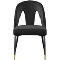 thumbnail image 3 of Meridian Furniture Akoya Velvet Dining Chair, Black (Set of 2), 3 of 6