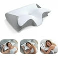 thumbnail image 2 of 1pc Memory Foam Cervical Pillow, 2 in 1 Ergonomic Contour Orthopedic Pillow for Neck Pain, Contoured Support Pillows,Neck Pillow, 2 of 9