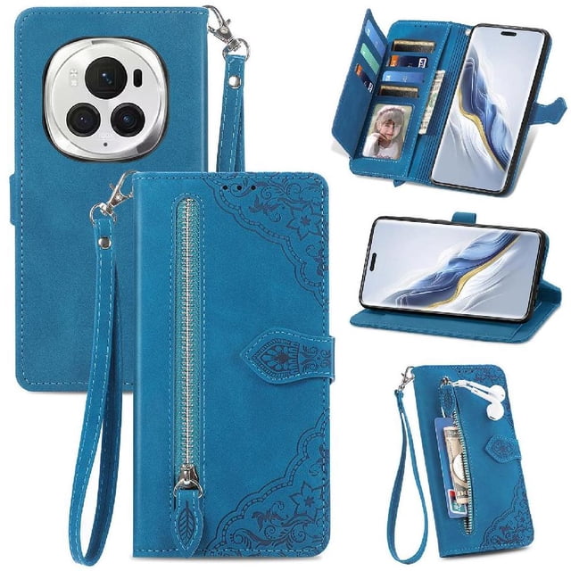 Funda billetera anti-golpes para GANGXUN Honor Magic 6 Pro , ideal para día a día y trabajo