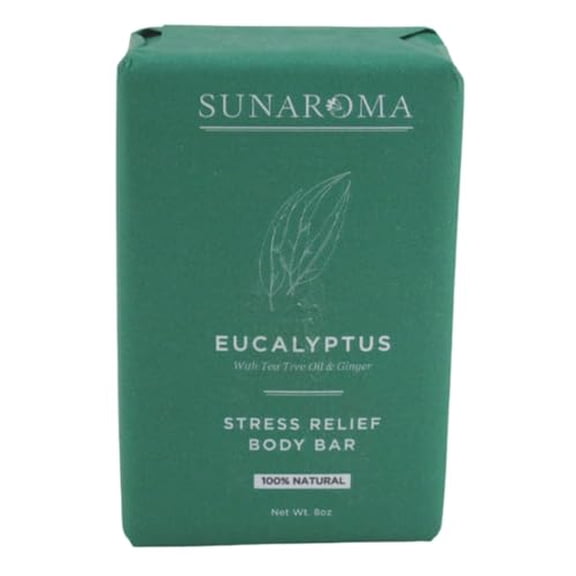 Sunaroma Eucalyptus With Tea Tree oil and Ginger Soap Bar, 8 Oz