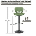 thumbnail image 3 of Walsunny Tabourets de Bar Réglables Ensemble de 4 Tabourets de Comptoir Pivotants Rembourrés en Cuir Tabourets de Bar Hauteur Comptoir avec Grande Base, Bar de Pièce, Vert, 3 of 5