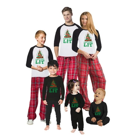 

Awkward Styles Matching Christmas Pajamas Set Red Let s Get Lit Family Sleepwear