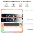 thumbnail image 3 of Allytechgroup Military-Grade Phone Case for Apple iPhone 16e, Heavy Duty iPhone 16e Cover with 360° Ring Kickstand, Shockproof TPU+PC Bumper, Raised Edges, Drop Protection, Colorful Rosegold, 3 of 5
