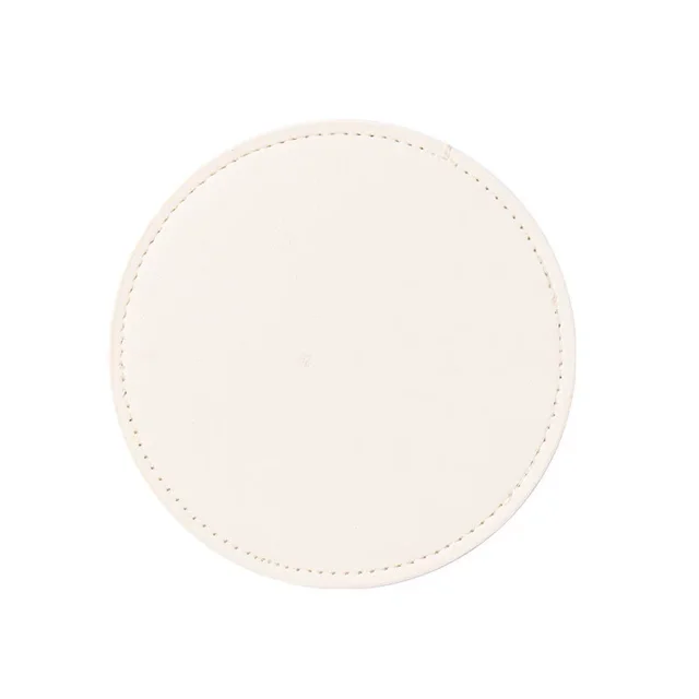 Nvzi posavasos redondos de piel sintética, impermeables y antideslizantes para tazas de café y té, 9,9 x 9,9 cm, color blanco