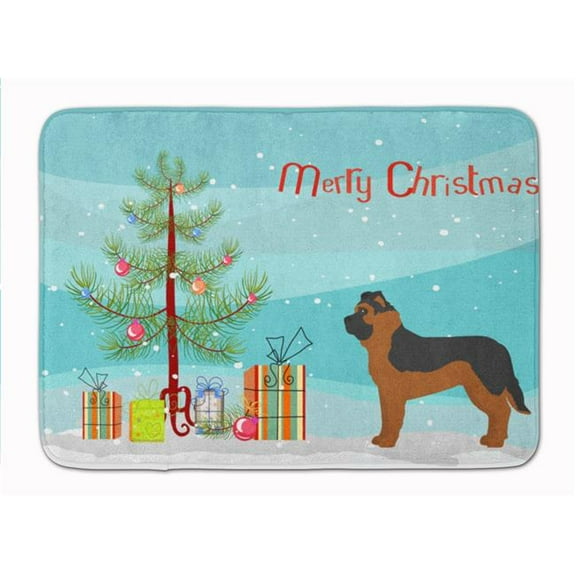 Black German Shepherd Mastiff Mix Christmas Tree Machine Washable Memory Foam Mat