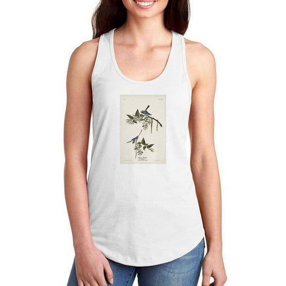 Bluegrey Flycatcher Racerback Tank Women -John James Audubon Designs, Female Small