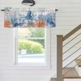 thumbnail image 5 of Ocean Octopus Window Valance for Kitchen, Summer Orange Blue Sea Animal Corals Shells Wooden Rod Pocket Short Curtain for Small Windows, Light Filtering Decorative Valance, 56 x 16 Inch, 1 Panel, 5 of 9