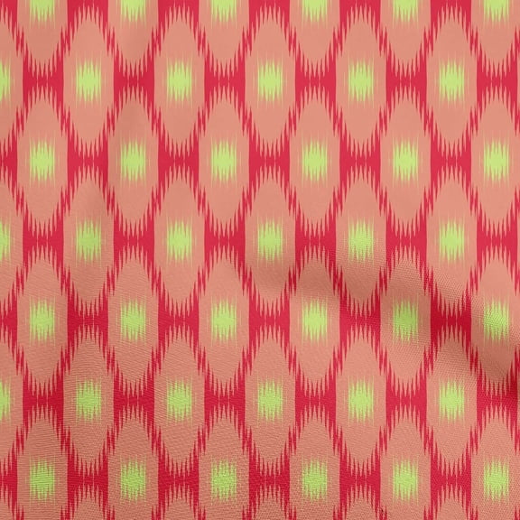 oneOone Cotton Poplin Orange Fabric Ikat Sewing Fabric By The Yard Printed Diy Clothing Sewing Supplies 56 Inch Wide