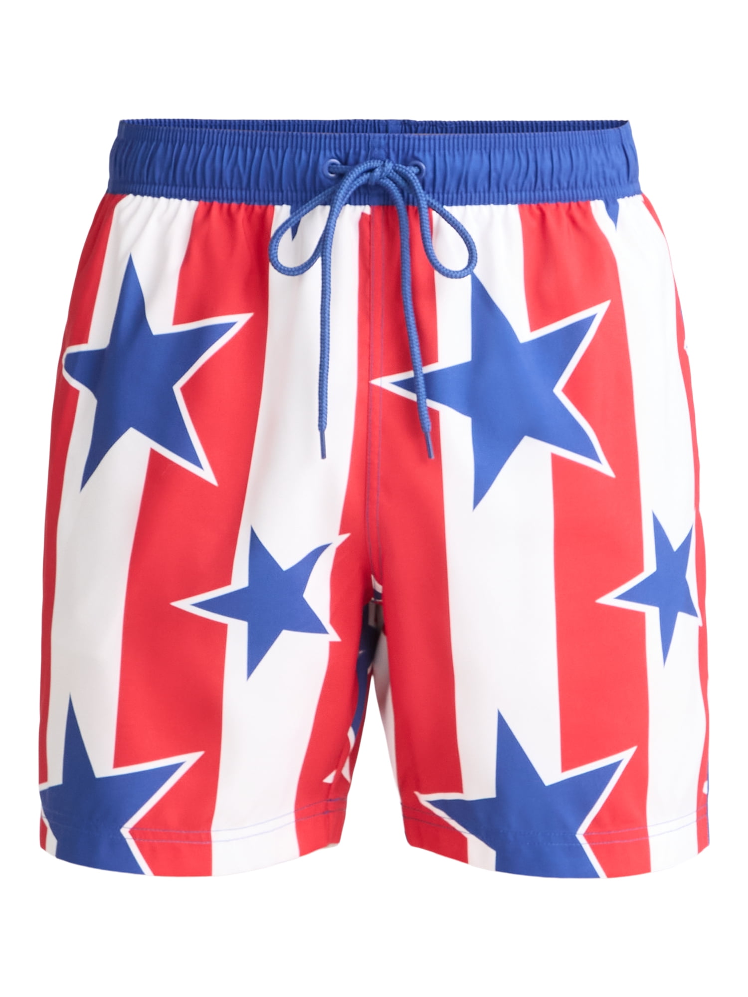 Way to Celebrate Men's & Big Men's Americana Swim Trunks, Sizes S-3XL
