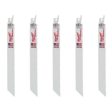 Milwaukee 48-00-5093 8" 8/12 TPI SAWZALL Blades (5 Pack)
