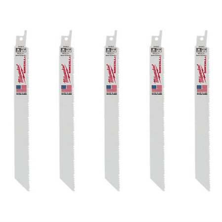 

Milwaukee Tool 8 8.5 Tpi Mutli-Material Cutting Sawzall Recip Saw Blades (5-Pk)