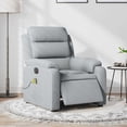 thumbnail image 2 of Sillón reclinable eléctrico para masajes VidaXL, tela gris claro, 2 of 9