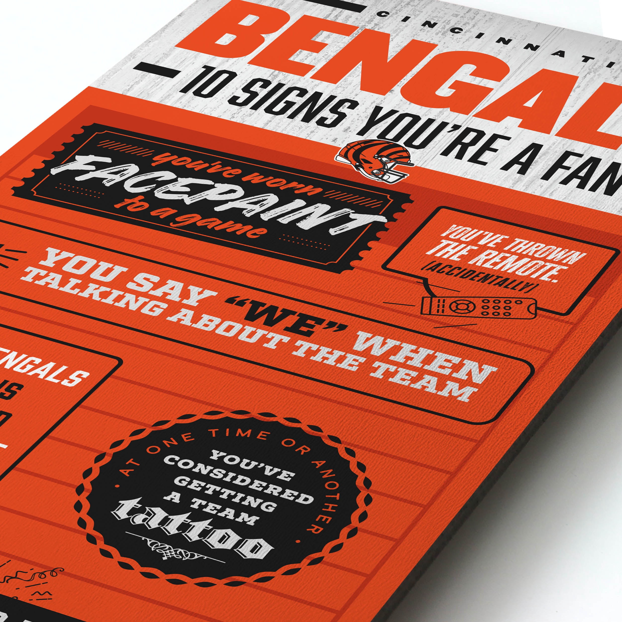 YouTheFan NFL Cincinnati Bengals 3D Top 10 Wall Art