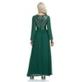 thumbnail image 4 of Hvyesh Women's Sequin V-Neck Long Prom Dresses Cute Mesh Long Sleeve A-Line Gowns Cocktaill Party Long Dress Business Evening Gowns, 4 of 8