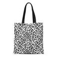 thumbnail image 1 of POGLIP Sac en Toile Réutilisable Sac de Courses Peau Noir et Blanc Motif Léopard Tissus Sac de Rangement Guépard, 1 of 1