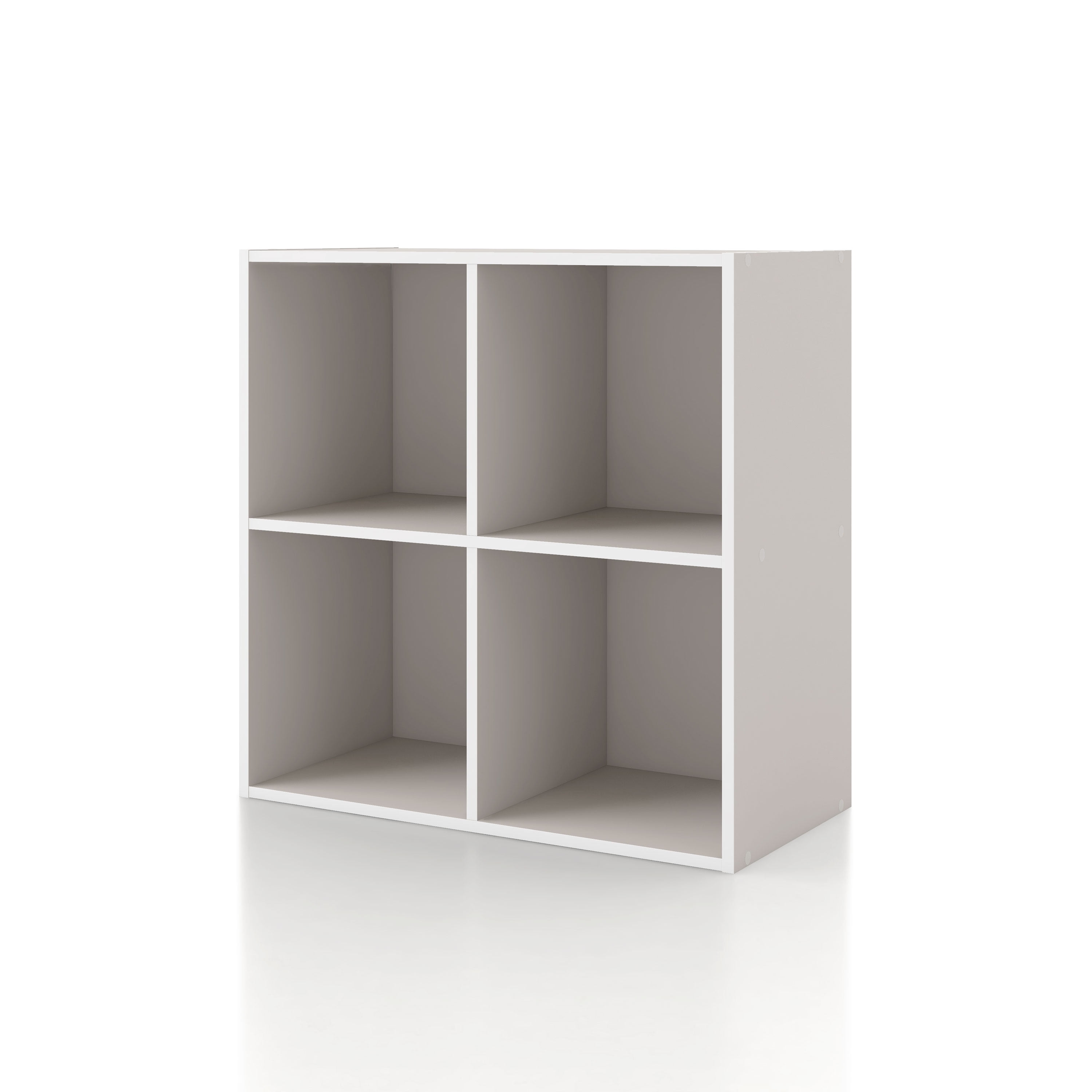 24/7 Shop At Home Join Stackable 4-Cube Taupe Grey Bookcase