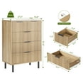 thumbnail image 2 of Modern Natural Wave Fluted 5-Drawer Dresser, Wood Storage Chest with Anti-Tip Device and Metal Legs for Bedroom & Hallway, 2 of 6