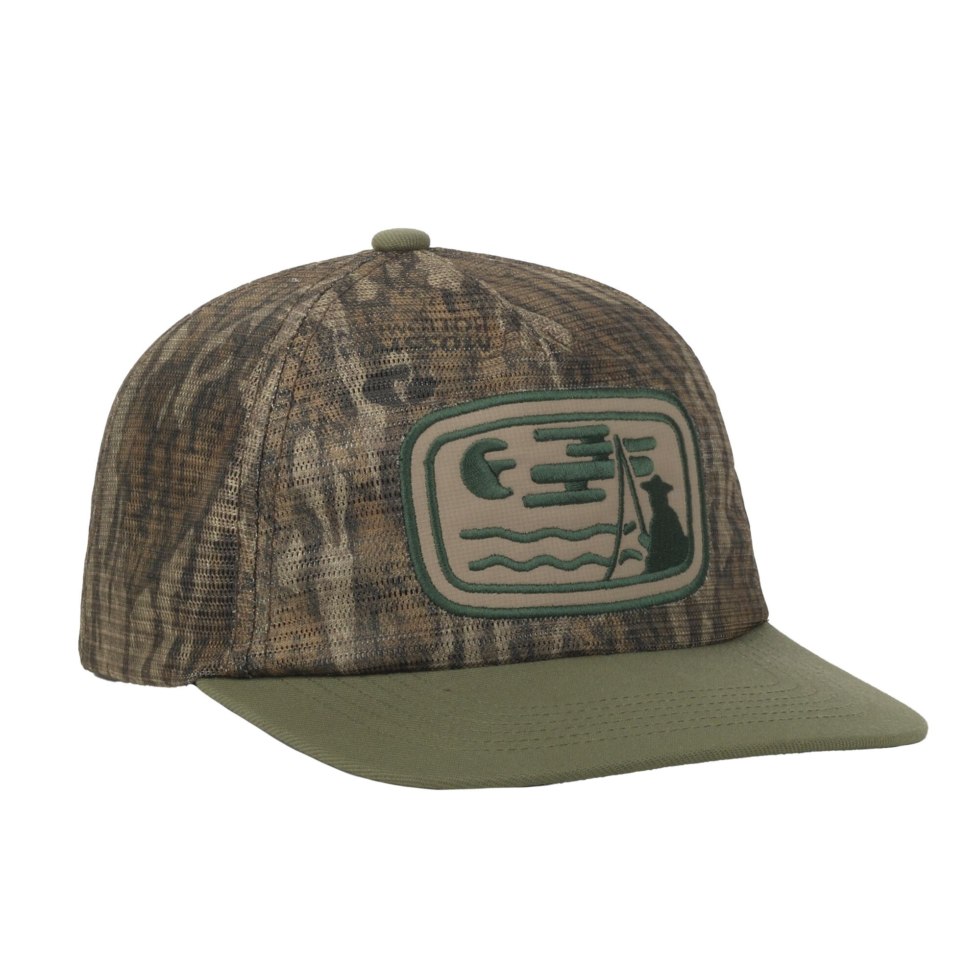 Mossy Oak® New Bottomland Fishing Cap – Unstructured Mesh Back, Flat Bill, One Size