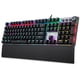 thumbnail image 1 of Teclado AULA F2088 104 Teclas Teclado mecánico para juegos con cable Efecto de luz mixta Panel de metal Diseño ergonómico con muñequera (interruptores azules) AULA Teclado, 1 of 7
