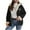 Black, variant on Fuzzy Jackets for Women Fleece Outwear Oversized Long Sleeve Zip Up Hooded Coat Heart Streetwear Gray S