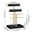 thumbnail image 3 of 3 Tier Bracelet Holder Display - Detachable T Bar Black Velvet Bracelet Holder, Jewelry Holder Organizer for Bracelet, Necklace, Earrings, Rings, 3 of 7