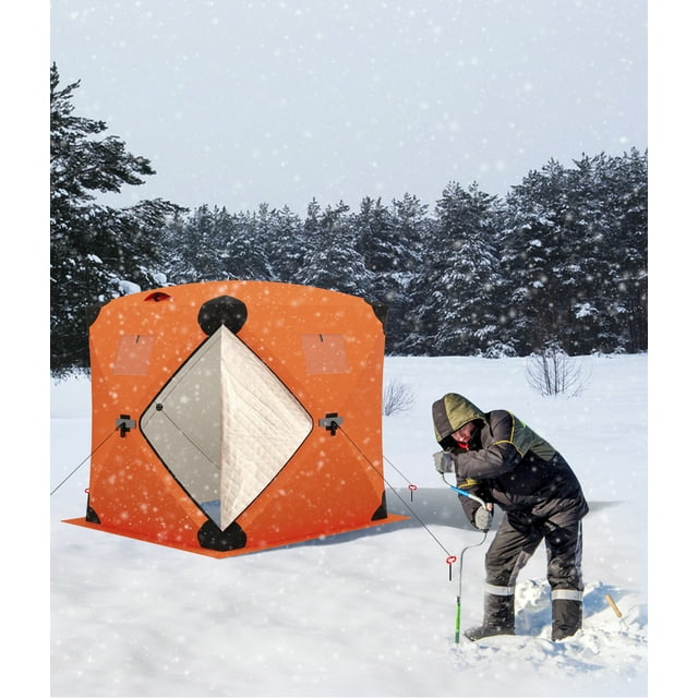 Ice Fishing Tent, Portable Pop-Up Shelter, Durable Weather-Resistant Ice Fishing Tent, with Windows, Lightweight and Easy to Set Up, for Winter Fishing Adventures
